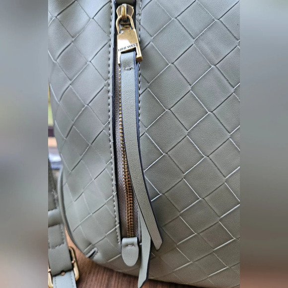 NINE WEST Calla Print Hobo Vegan Leather Bag In Sage olive green - Picture 8 of 14